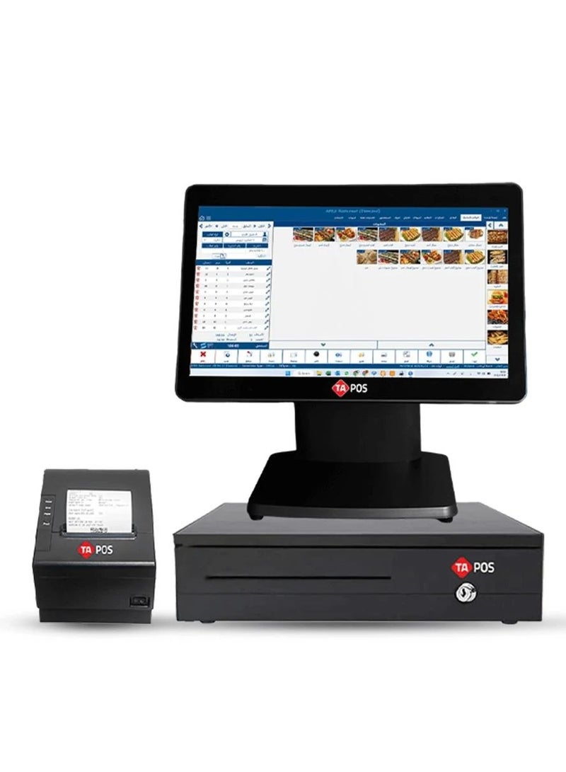 TA POS Touch screen cash register without software, i5 processor, 8 GB RAM, 256 SSD hard drive + cash drawer + thermal receipt printer