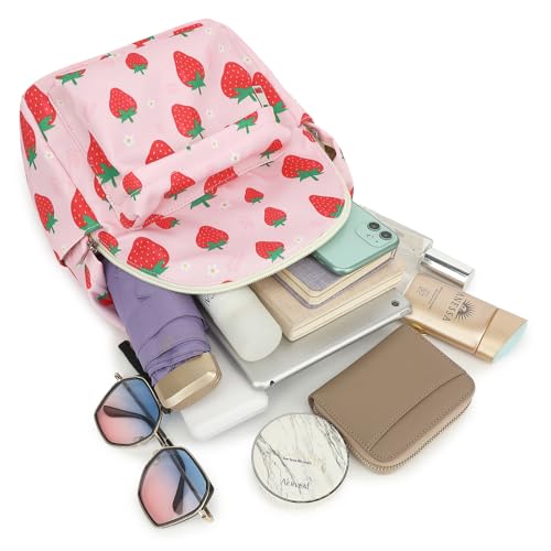 Yusudan Strawberry Mini Backpack for Women Girls, Small Backpack Purse for Teens Kids School Travel - Image 3