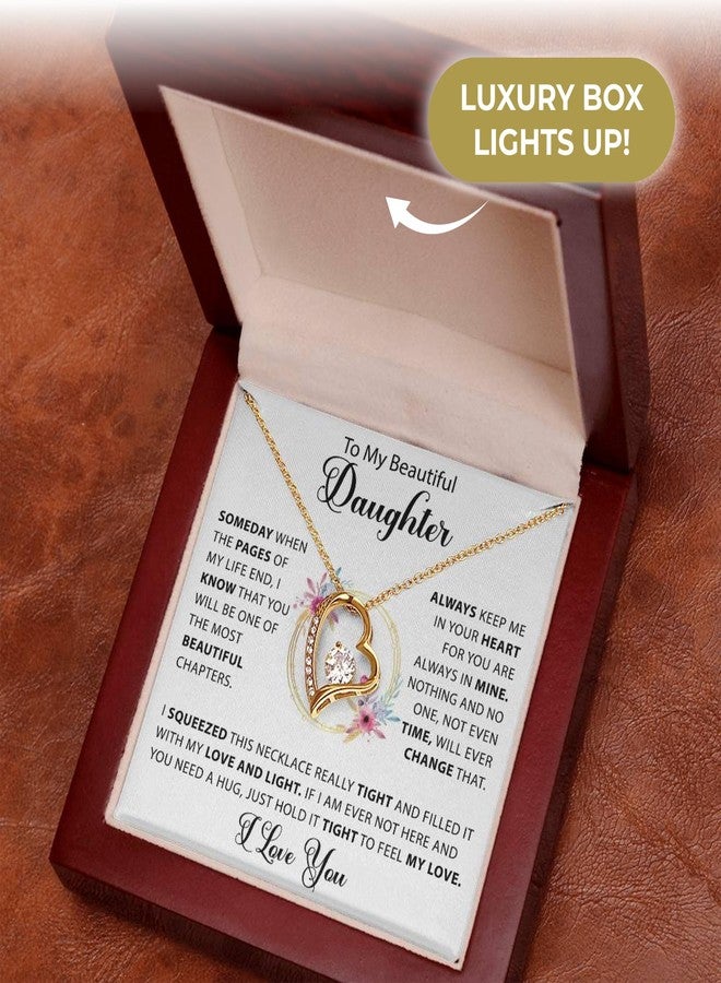 LUXUS™ To My Beautiful Daughter - Heart Necklace, Inspirational Jewelry for Daughter, Gift from Father, Empowering Message Necklace in 18K Gold Finish in a Luxury Gift box - Image 3