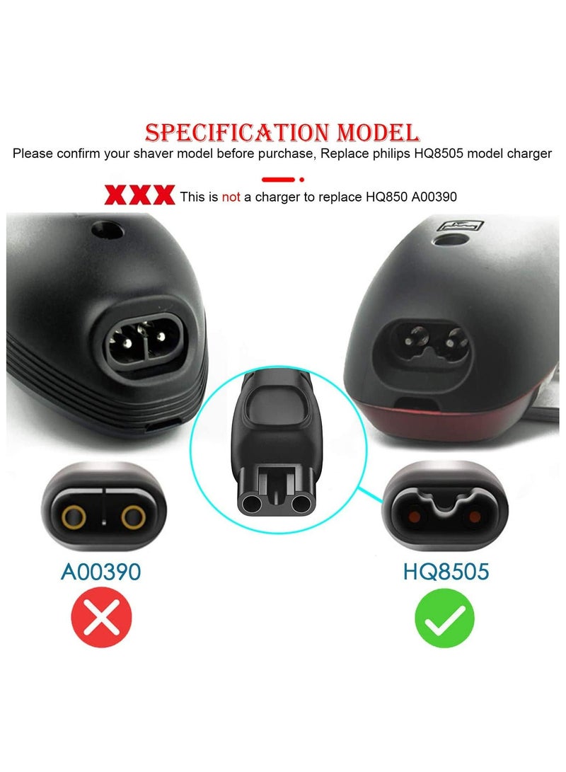 TLAXCA 15V Philips Shaver Charger Cable UK Compatible with Series 3000 5000 7000 9000 Electric Razor Beard Trimmer Models HQ8505 S3233 S3333 S1332 BT5502 BT9810 MG7790 MG7750 Aquatouch Power Lead for Daily Use Home and Travel - Image 2