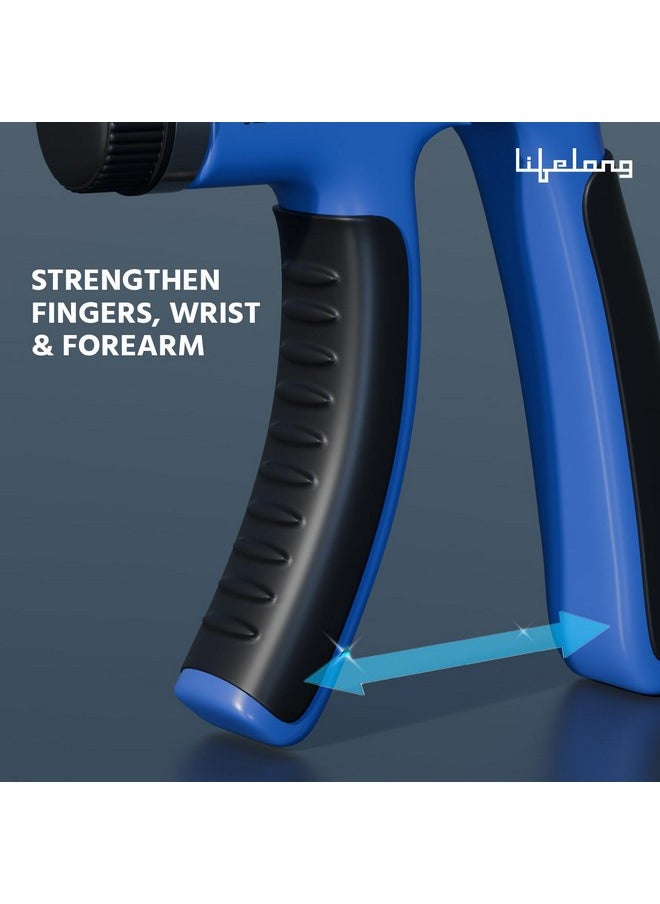 Lifelong - Hand Gripper - Hand Grip For Men & Women - Adjustable Resistance 5-60Kg -Forearm Strengthener - Physiotherapy Equipment For Hand-Forearm Gripper - Gym Accessories For Finger Exercise (Blue) - Image 1