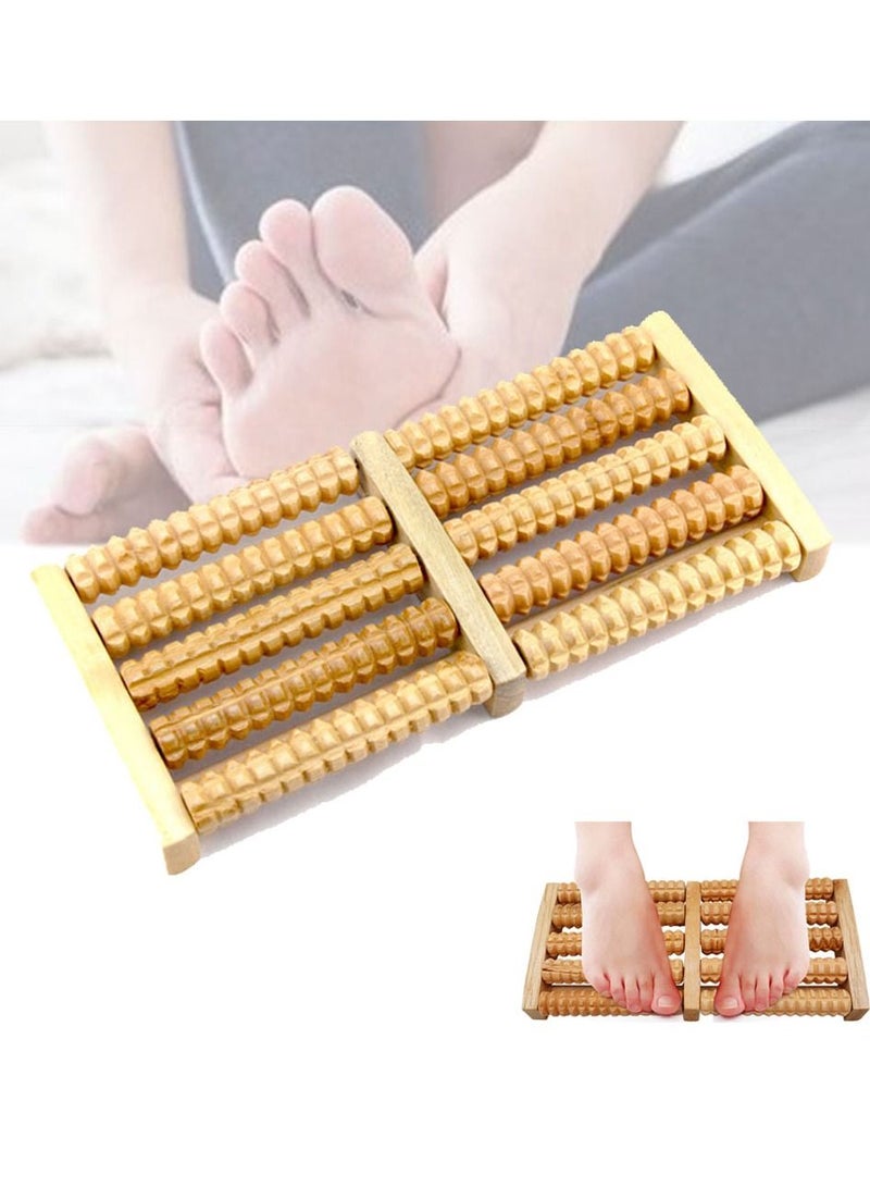 1PC Wood Roller Foot Stress Relief Massager Plantar Fasciitis Acupressure/Reflexology Foot Care Tool Blood Circulation - Image 1