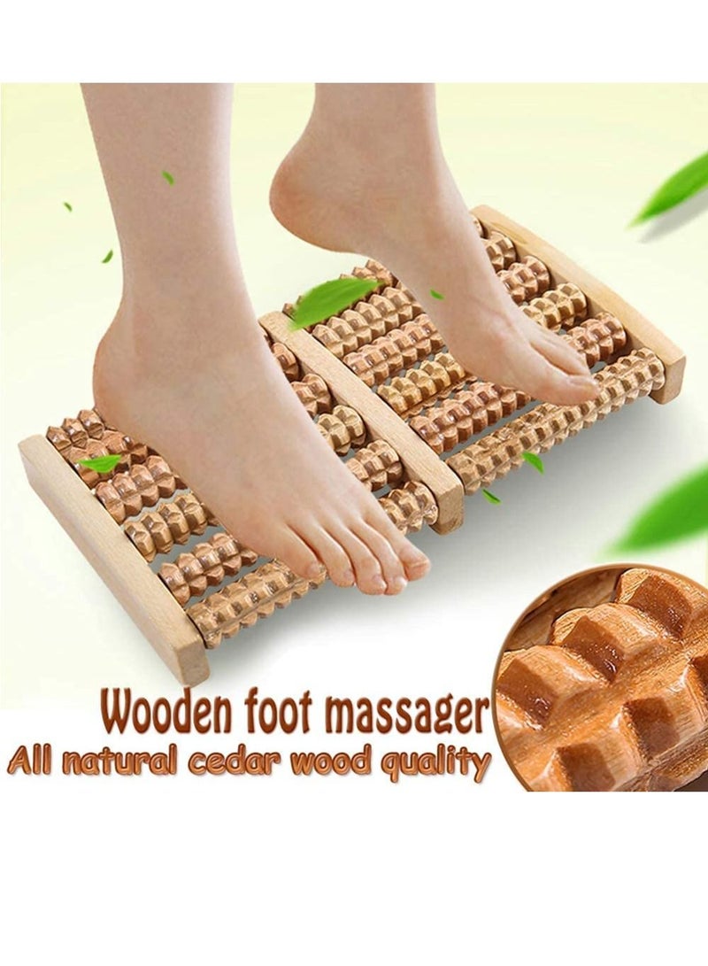 1PC Wood Roller Foot Stress Relief Massager Plantar Fasciitis Acupressure/Reflexology Foot Care Tool Blood Circulation - Image 4