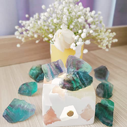 Luckeeper 1 lb Rough Crystals Bulk Raw Rainbow Fluorite Healing Stones for Tumbling, Wire Wrapping, Wicca Reiki,Meditation - Image 2