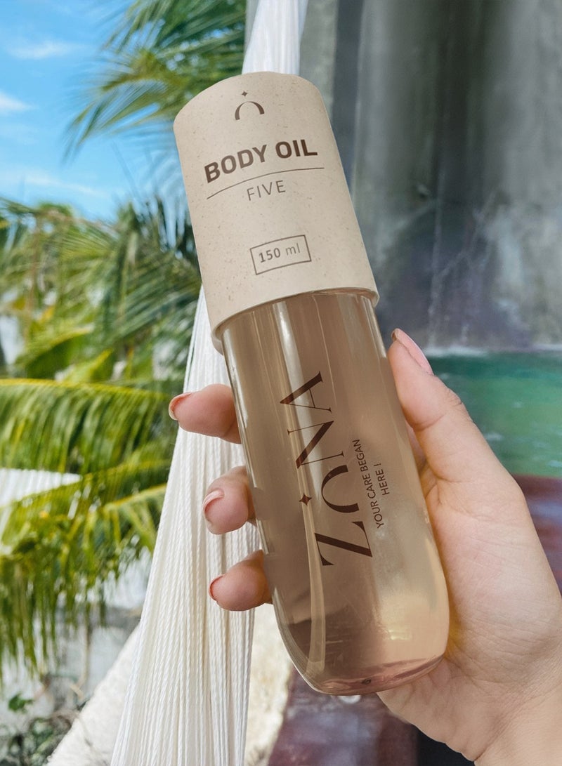 ZONA Luxury Body Oil Scented with Chanel N5 Hydration Glow and Radiance Five 150 ml - Image 3