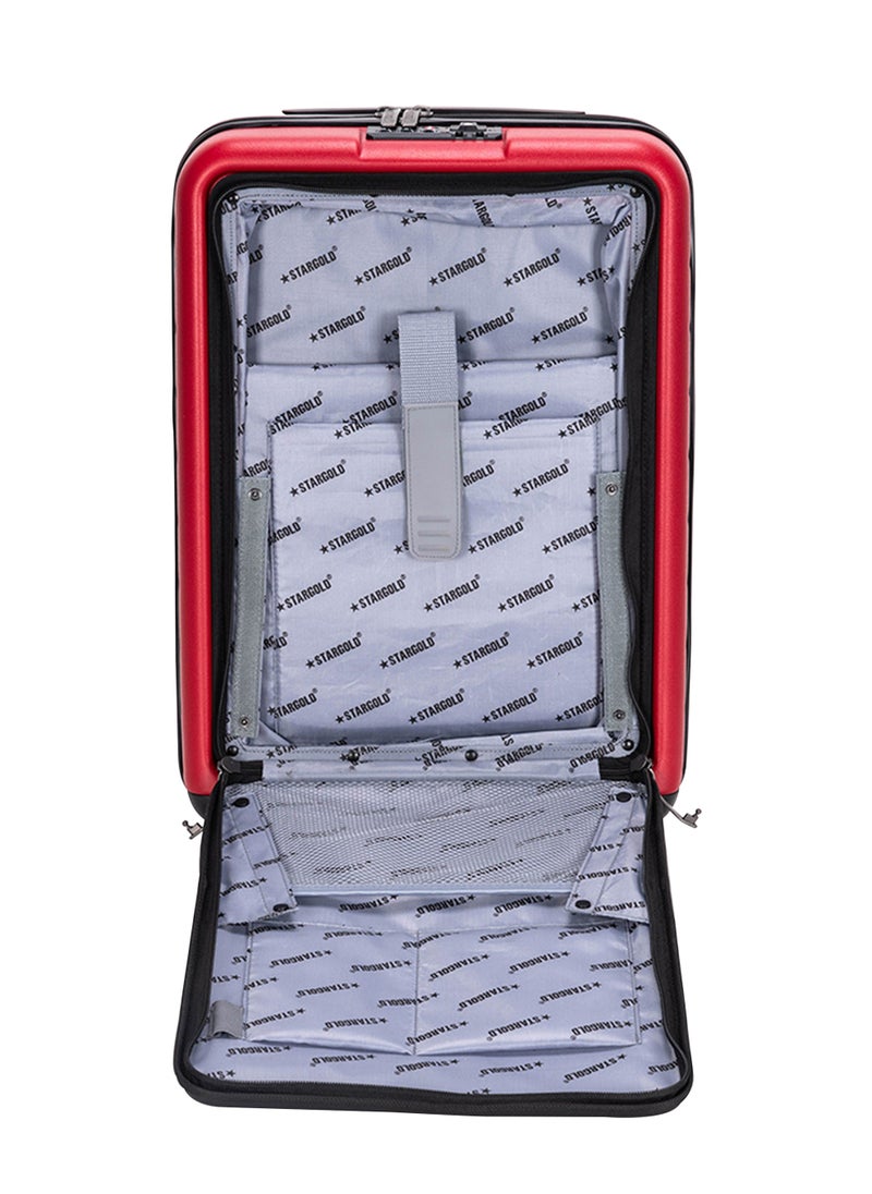 ABS Hard Side Trolley Luggage with Front Pocket TSA Lockable System