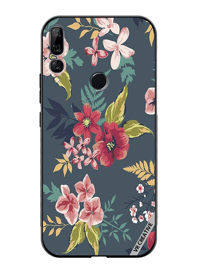 VR CREATIVE Protective Case Cover For Huawei Y9 Prime 2019 Gray Flower Design Multicolour - Image 1