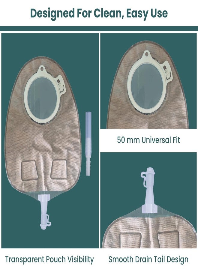 MED PU 250-11855 Urostomy Pouch Two-Piece 50 mm - Drainable & Transparent with Non-Return Valve (5) - Image 3