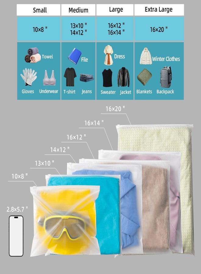 Motomy 25Pcs Clothing Packaging Bags for Shipping 13x10 Inch Plastic Frosted Bags for Travel Storage or Small Businesses Zipper Apparel Storage for Shirts, Socks, Underwear and Documents - Image 3