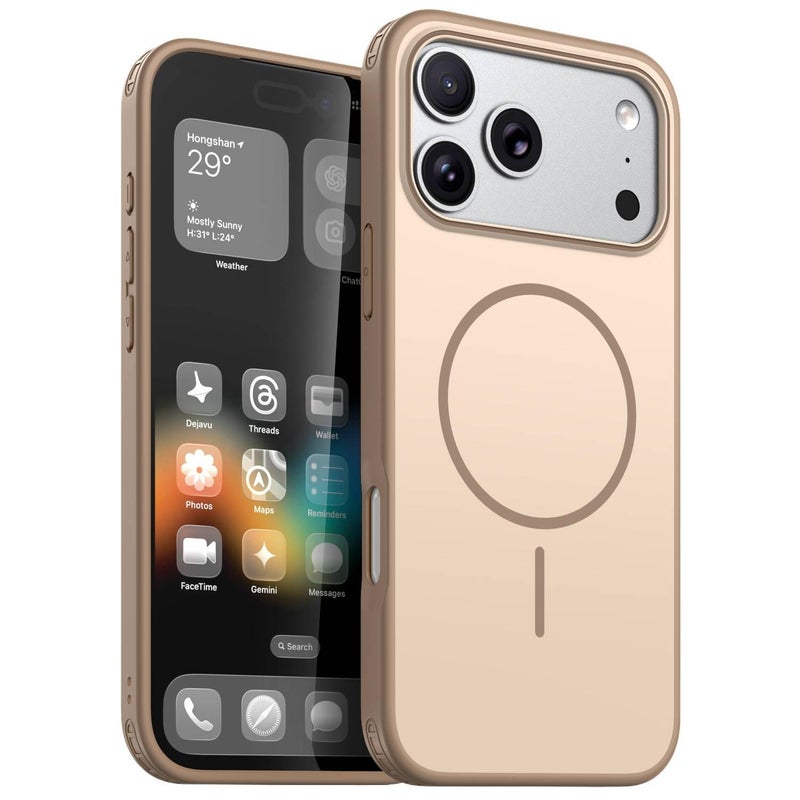 غطاء MagSafe بTPU + PC لـ iPhone 17 / 17 Air / 17 Pro / 17 Pro Max باللون Khaki مغناطيسي من مادة TPU مع مغناطيس قوي وتغطية كاملة مع مقاوم للصدمات مع ملمس ناعم مع حماية من السقوط - Image 1