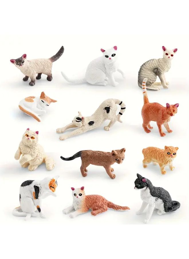 1447 Model Cat Set 6Pcs Realistic Miniature Animal Figurine - Image 2