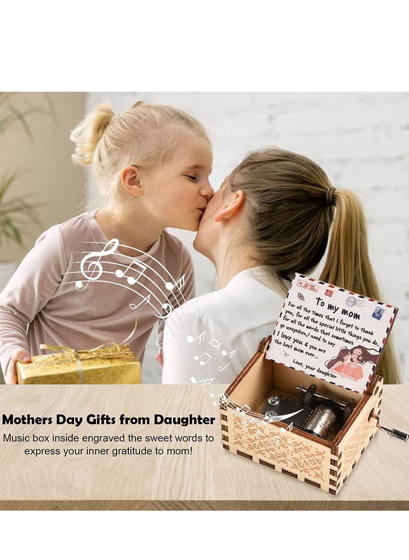 Y&D Mom Birthday Gifts Music Box from Daughter, You are My Sunshine Mechanism Vintage Personalized Cute Daughter to for Mothers Day  - Image 2