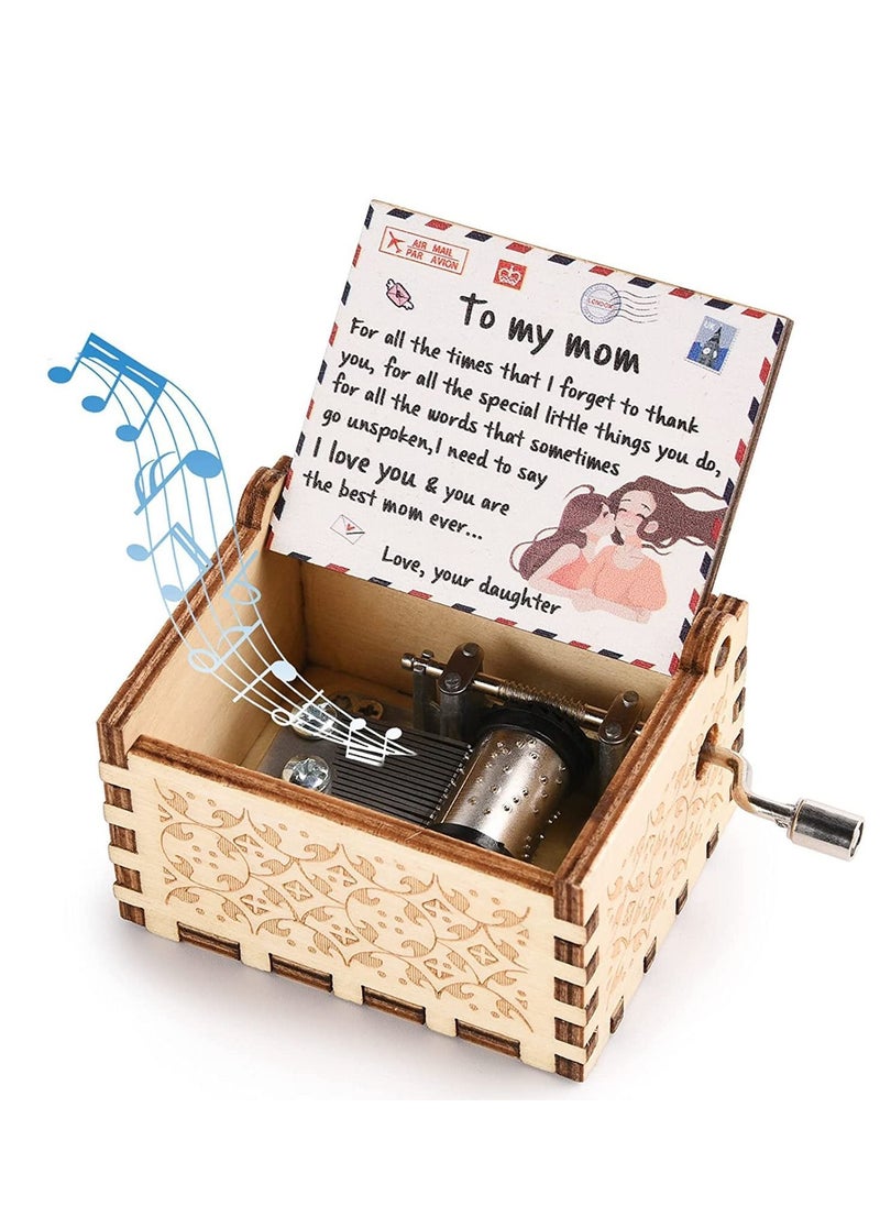 Y&D Mom Birthday Gifts Music Box from Daughter, You are My Sunshine Mechanism Vintage Personalized Cute Daughter to for Mothers Day  - Image 1