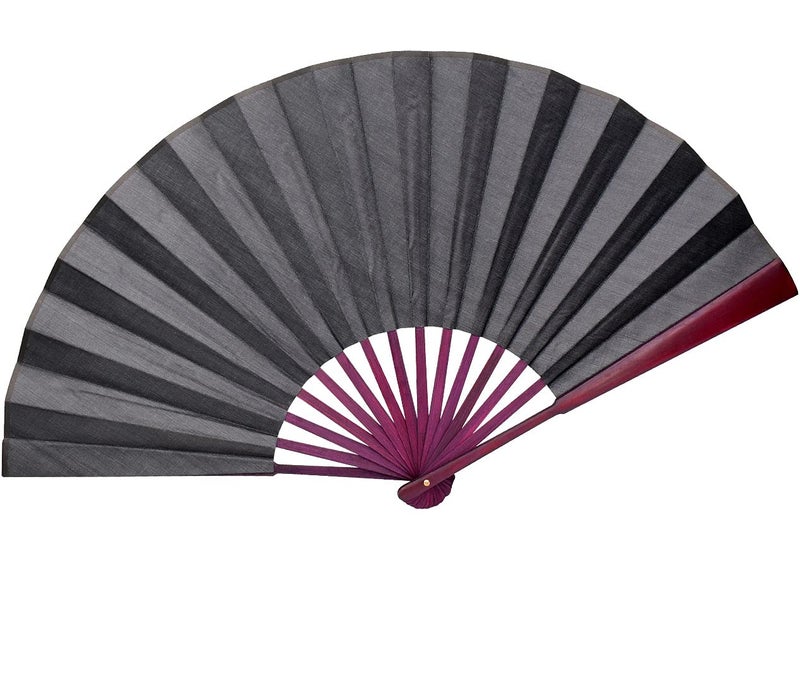 HONSHEN Chinese Folding Fan Hand Fan with Traditional Chinese Arts Handicraft Black 13inch