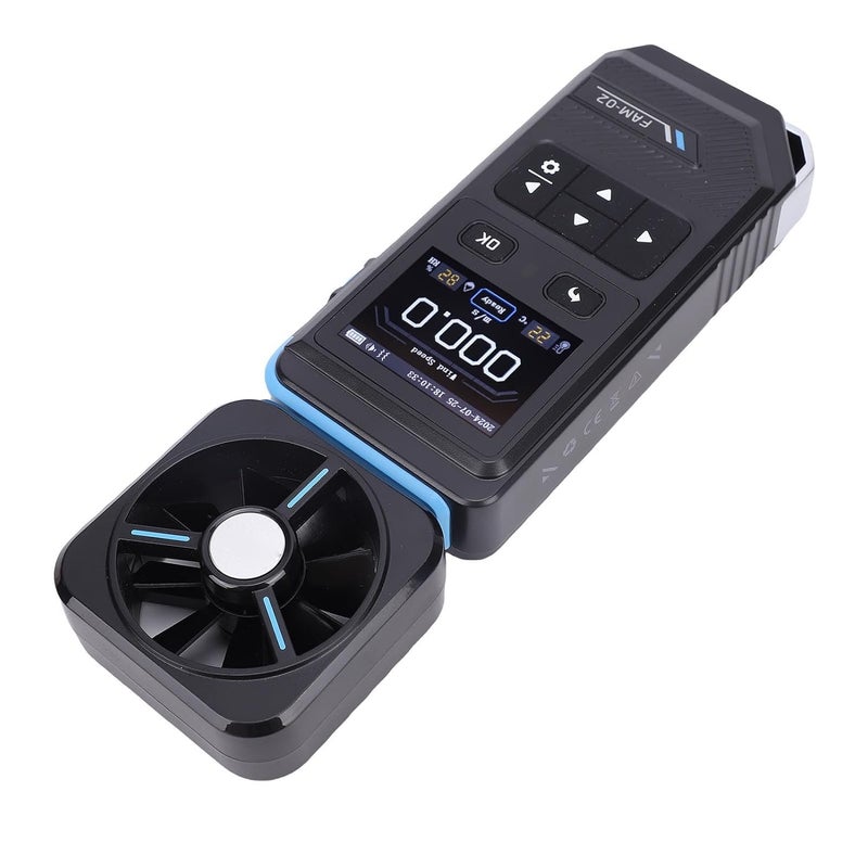 مقياس سرعة الرياح الرقمي المحمول للمنزل والمكتب والسيارة والمروحة باللون الأسود - Image 3