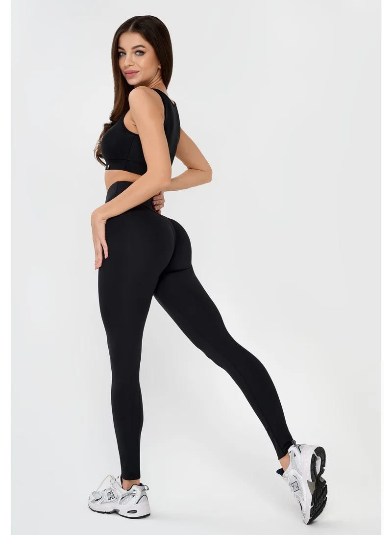 Bona Fide Bona Fide Premium High-Waisted Sculpting Leggings for Women - Tummy Control Gym Workout Yoga Pants - Squat-Proof Performance Activewear - Magnetic Black