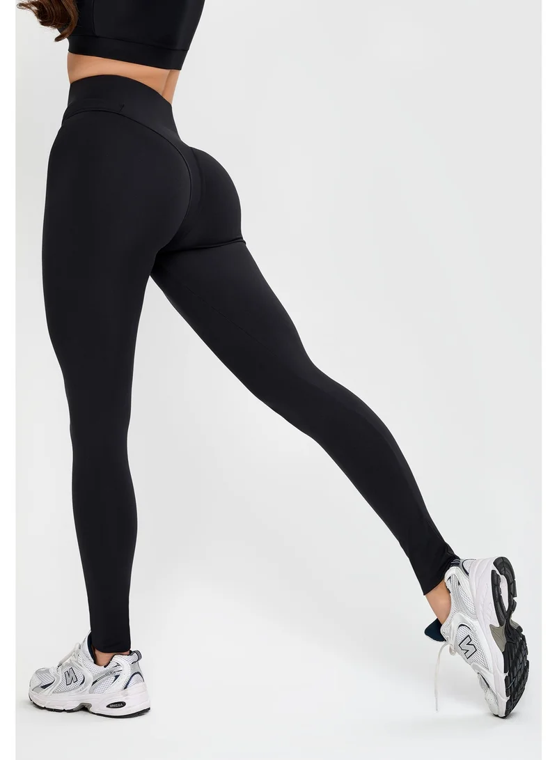 Bona Fide Premium High-Waisted Sculpting Leggings for Women - Tummy Control Gym Workout Yoga Pants - Squat-Proof Performance Activewear - Magnetic Black