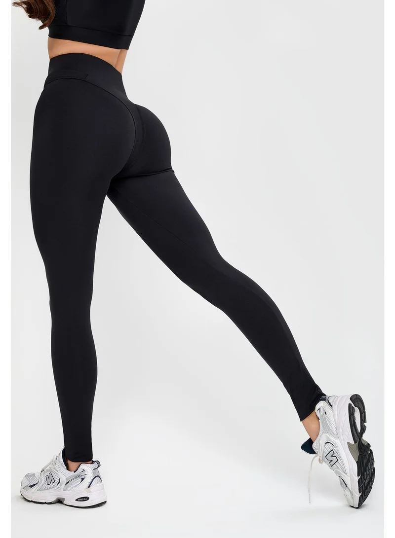Bona Fide Bona Fide Premium High-Waisted Sculpting Leggings for Women - Tummy Control Gym Workout Yoga Pants - Squat-Proof Performance Activewear - Magnetic Black