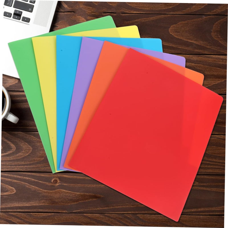 6Pcs Plastic File Folders Two Pockets Document Organizer for School Office Filing Cabinet - Image 5