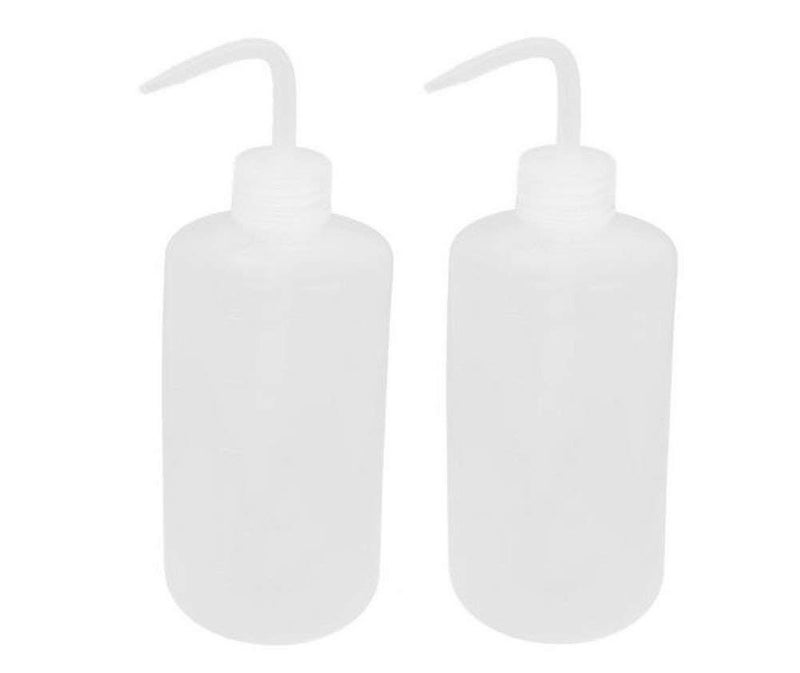 Quupy 2PCS 1000ml34 oz Plastic Squeeze Bottle With Measuring Refillable Bent Tip Wash Cleaning Liquids Water Storage Containers Pot Holder Portable Safety Garden Home Kitchen Supply White