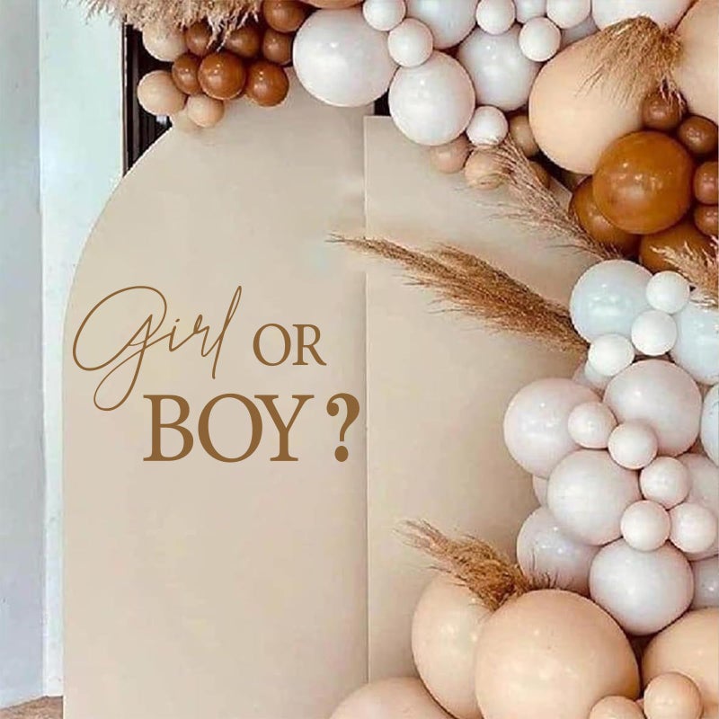 ملصق حفلة الكشف عن الجنس JarThenaAMCS للبنات أو الأولاد بألوان محايدة لزينة حفل استقبال المولود، ملصقات حائط لزينة قوس البالون وديكورات تصوير الخلفية
