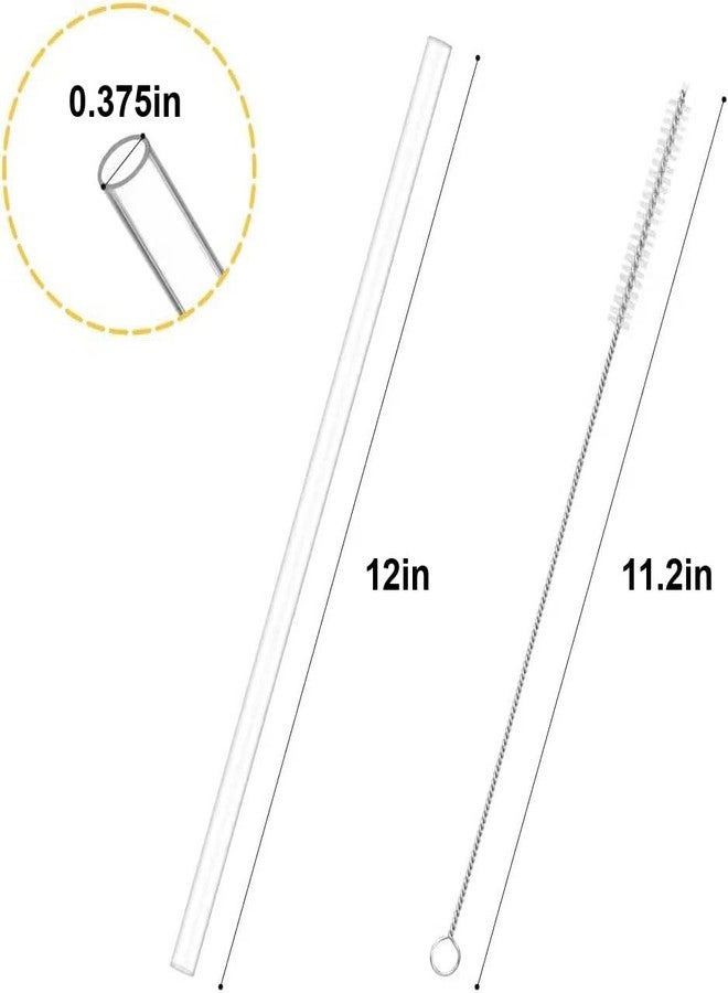 Veskaoty Replacement Straw for 40 oz Stanley Tumbler with Handle, 10 Pack Extra Long Straight Reusable Clear Straws with 2 Cleaning Brushes for Stanley Adventure Quencher Travel Cup Water Bottle Accessories - Image 2