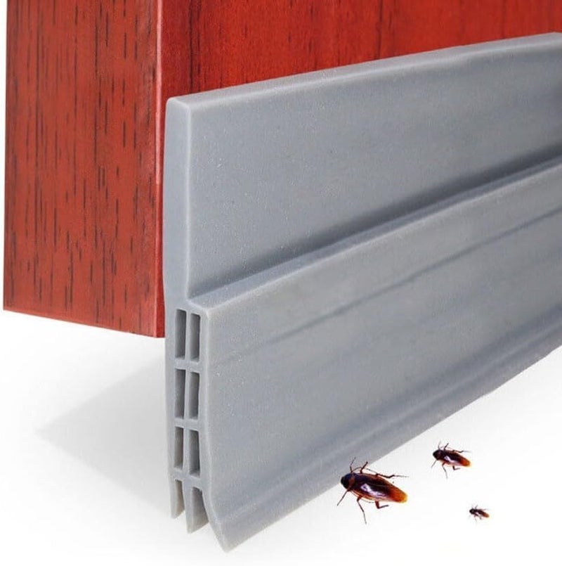 Gray 100CM Door Draft Stopper Weather Stripping Wind Blocker Bottom Guard Seal Strip - Image 4