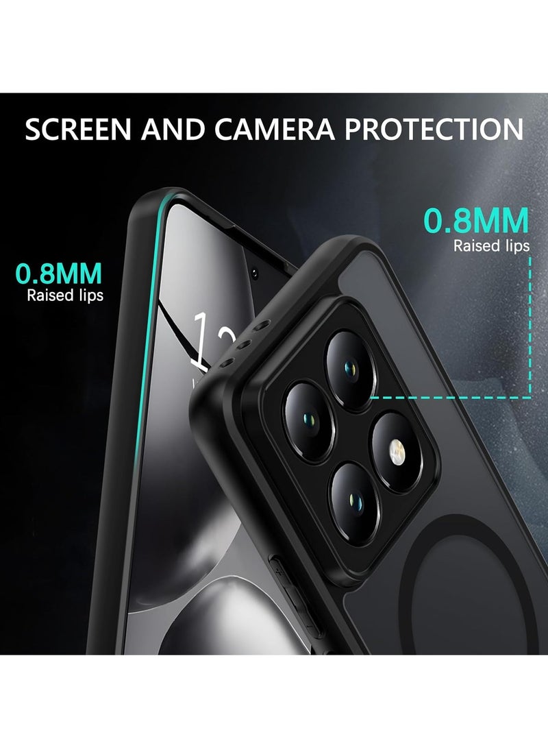 غطاء مغناطيسي لهاتف Xiaomi 14T Pro، متوافق مع MagSafe، غطاء خلفي من TPU+PC مقاوم للصدمات مع ملمس مات، حماية ضد البصمات، تصميم نحيف يناسب الجهاز. - Image 3