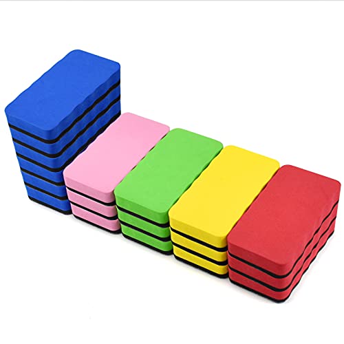 EEOYU Dry Erase Erasers, Eeoyu 18 Pack Magnetic Whiteboard Dry Erasers Chalkboard Cleaner Wiper for Kids and Classroom Teacher Supplies Home and Office, 5 Colors - Image 5