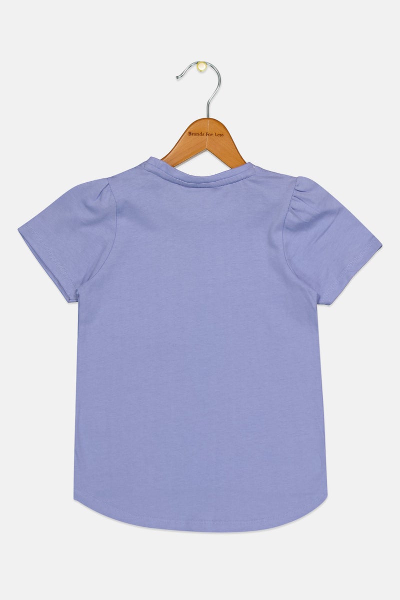 Hamleys Kids Girl Short Sleeve Graphic Print T-Shirt, Purple - Image 3