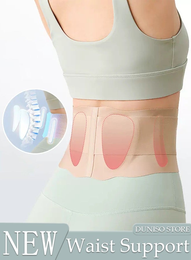 DUNISO Waist Support Belt for Lower Back Pain Relief Sciatica, Scoliosis, Herniated Disc, Breathable Back Support Belt for Women Men, Adjustable Lumbar Support Brace Body Shape Waist Trainer  - Image 1