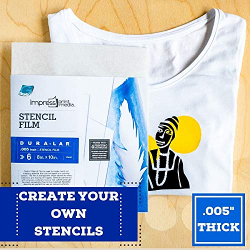 Grafix Impress Print Media Clear Stencil Film - Transparent, .005” Dura-Lar Film Perfect for Creating Custom Stencils for Printmaking, 10 x 14", Clear, 6 Pack - Image 4