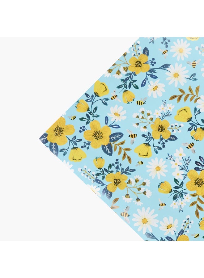 Findz Floral Print Paper Gift Wrap - 70x200 cms - Image 3