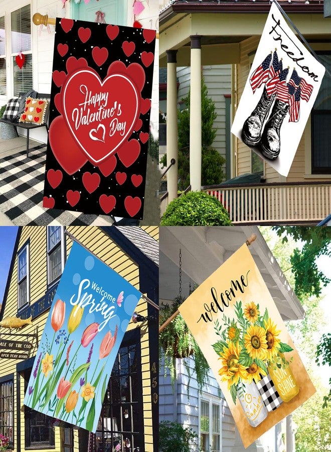 CDLong Seasonal Garden Flags Set of 12 Double Sided 28 x 40 Inch Yard Flags, Large House Flags for Outside, Fall Winter Halloween Christmas Outdoor Flags, Holiday Garden Flags for All Seasons - Image 5