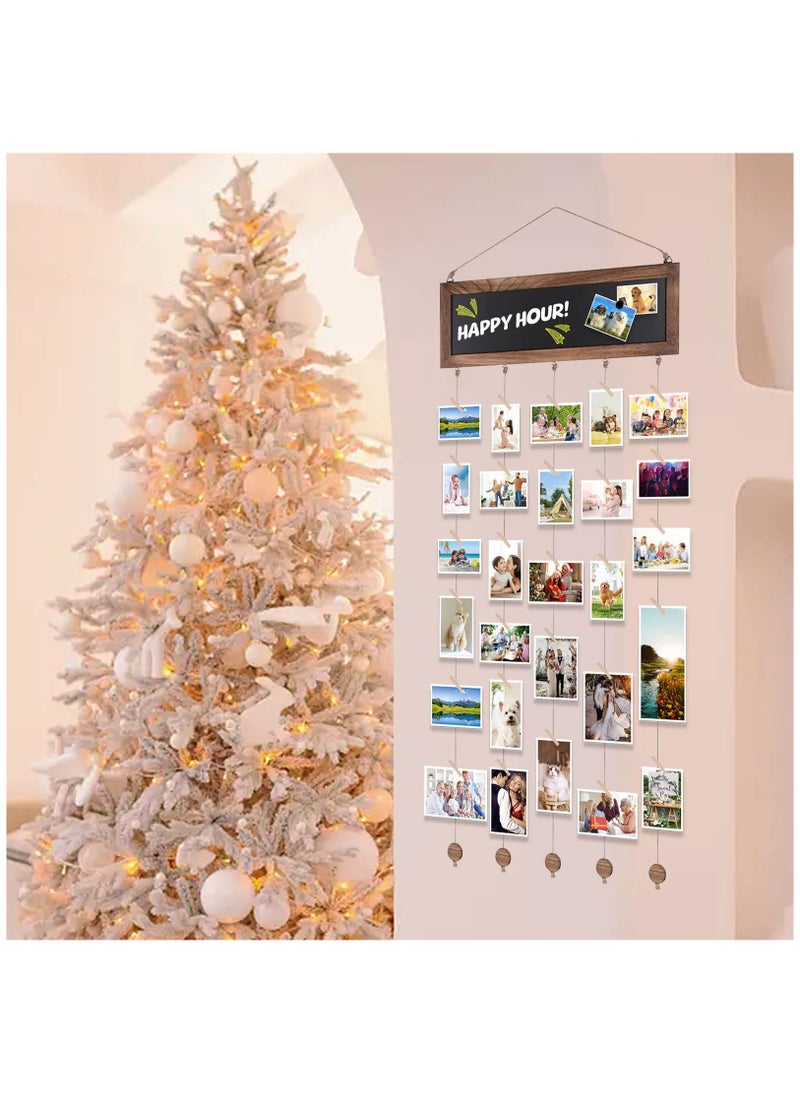 Excefore - Picture Frames Collage Wall Decor, Photo Collage Frame for Wall, Multi Pictures DIY Photo Display Set, Hanging Picture Frames with 30Clips for Office Home Bedroom Living Decor - Image 1