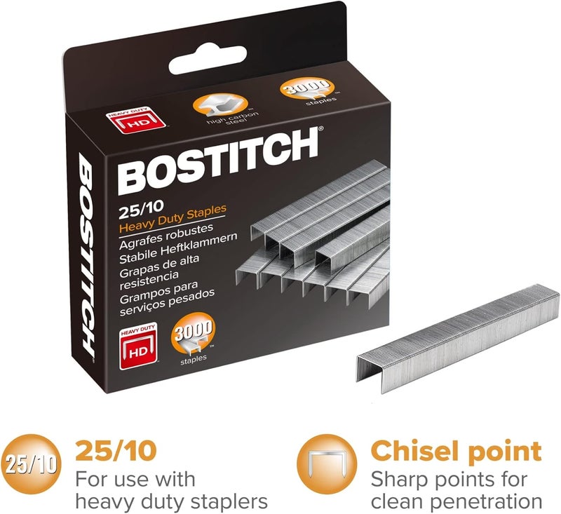 PaperPro Bostitch 25/10 High-Capacity Staples, 3/8" Leg Length, 3000/Box (1962) - Image 2