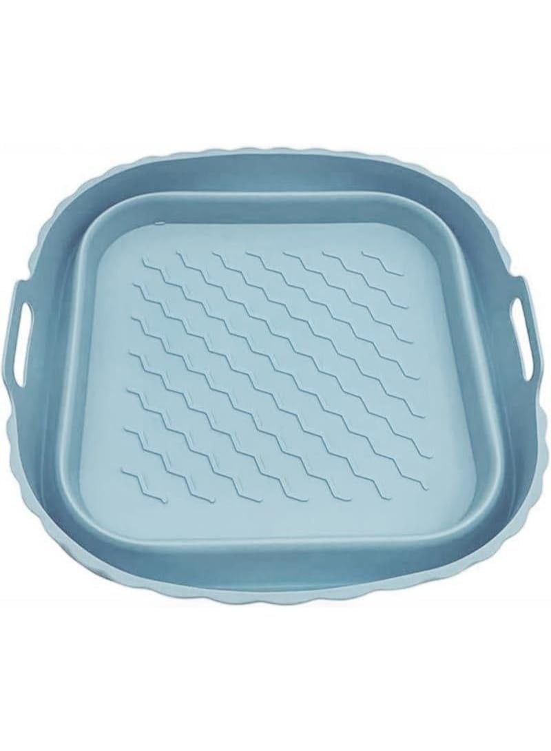 Generic valueable 1 Reusable 24cm square non-stick silicone air fryer tray - foldable, heat-resistant cooking liner for air fryers, ovens, baking, roasting... - Image 2