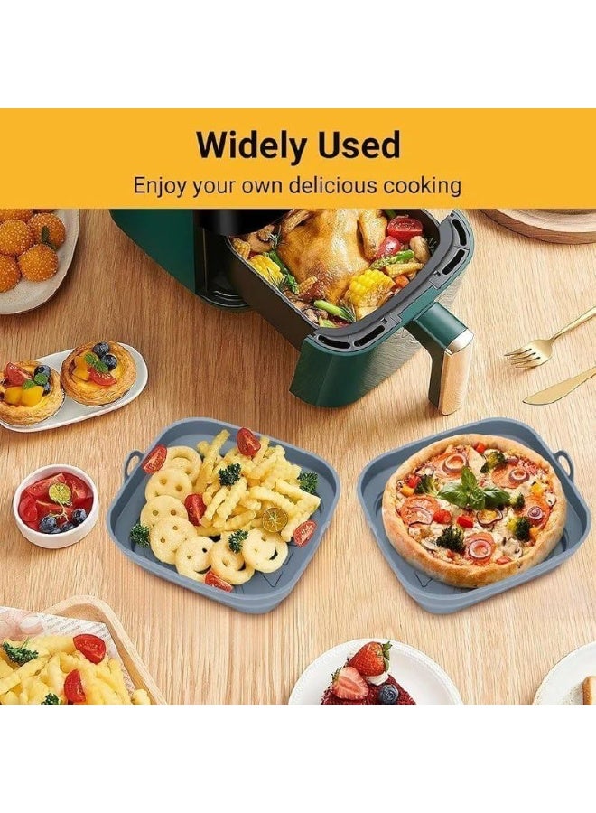 Generic valueable 1 Reusable 24cm square non-stick silicone air fryer tray - foldable, heat-resistant cooking liner for air fryers, ovens, baking, roasting... - Image 3