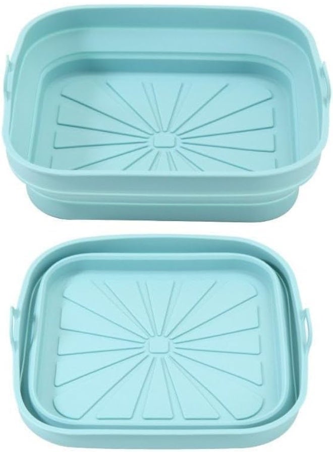 Generic valueable 1 Reusable 24cm square non-stick silicone air fryer tray - foldable, heat-resistant cooking liner for air fryers, ovens, baking, roasting... - Image 5