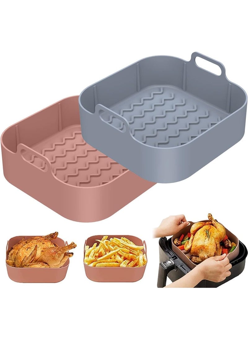 Generic valueable 1 Reusable 24cm square non-stick silicone air fryer tray - foldable, heat-resistant cooking liner for air fryers, ovens, baking, roasting... - Image 1