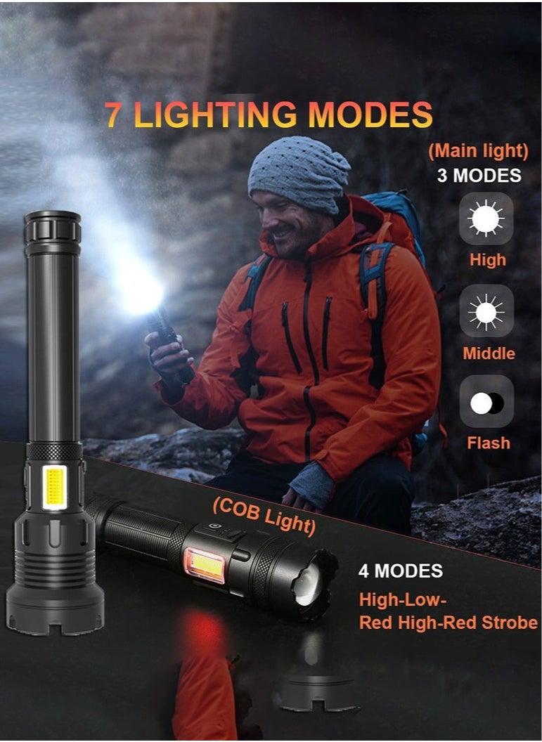 Arabest Super XHP160 Powerful Led Flashlight, XHP160 High Power Torch Light, Rechargeable Tactical Flashlight, 26650 Usb Camping Lamp Short Style  - Image 3
