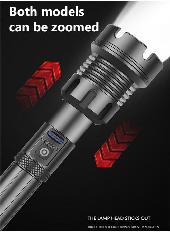 Arabest Powerful Led Flashlight, XHP160 High Power Torch Light, Rechargeable Tactical Flashlight, 26650 Usb Camping Lamp Short Style - Image 4