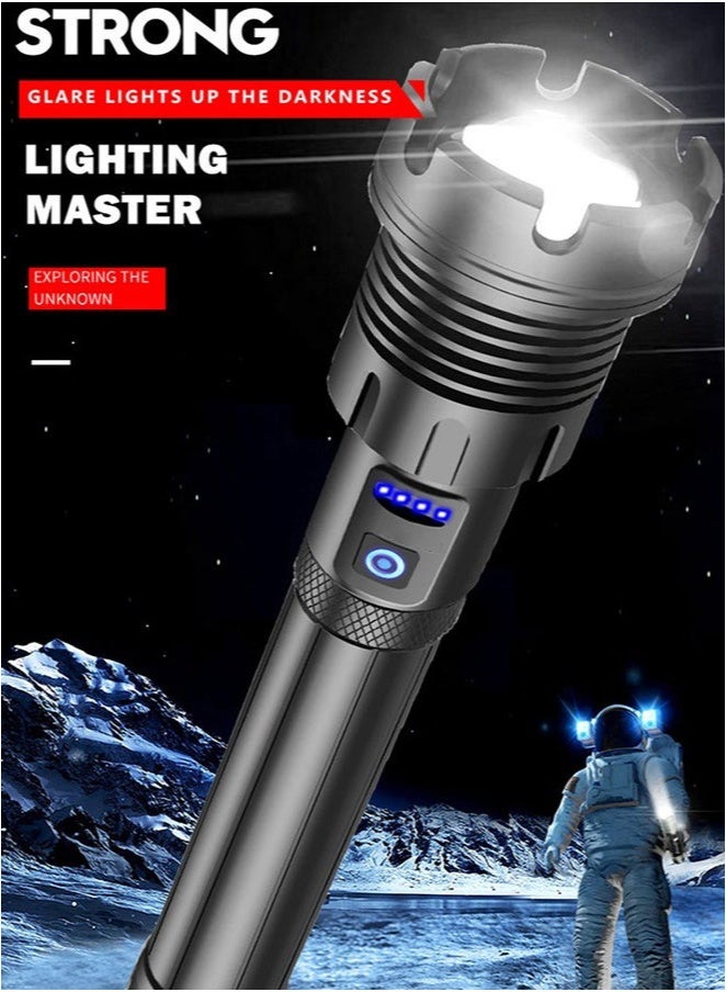 Arabest Powerful Led Flashlight, XHP160 High Power Torch Light, Rechargeable Tactical Flashlight, 26650 Usb Camping Lamp Short Style - Image 5
