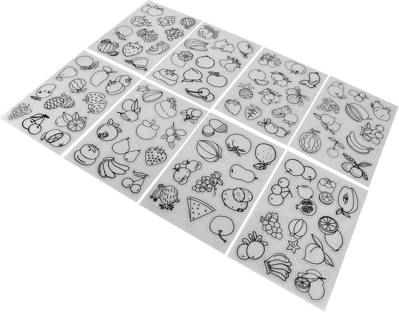 FILFEEL 8 Piece Fruit Vegetable Heat Shrink Sheets for DIY Crafts Jewelry Decorations - Image 1