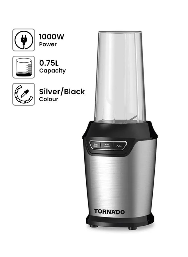 تورنيدو خلاط كهربائي بقدرة 1000 وات 0.75 L 1000 W TBL-1000W أسود/ فضي - Image 1
