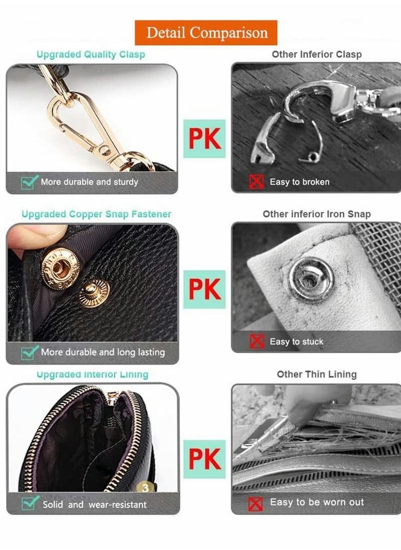 Excefore - Ladies Cross Body Bag, Shoulder Bag with Adjustable Wide Strap and Chain- Multipurpose Shoulder & Crossbody Bags - Image 1