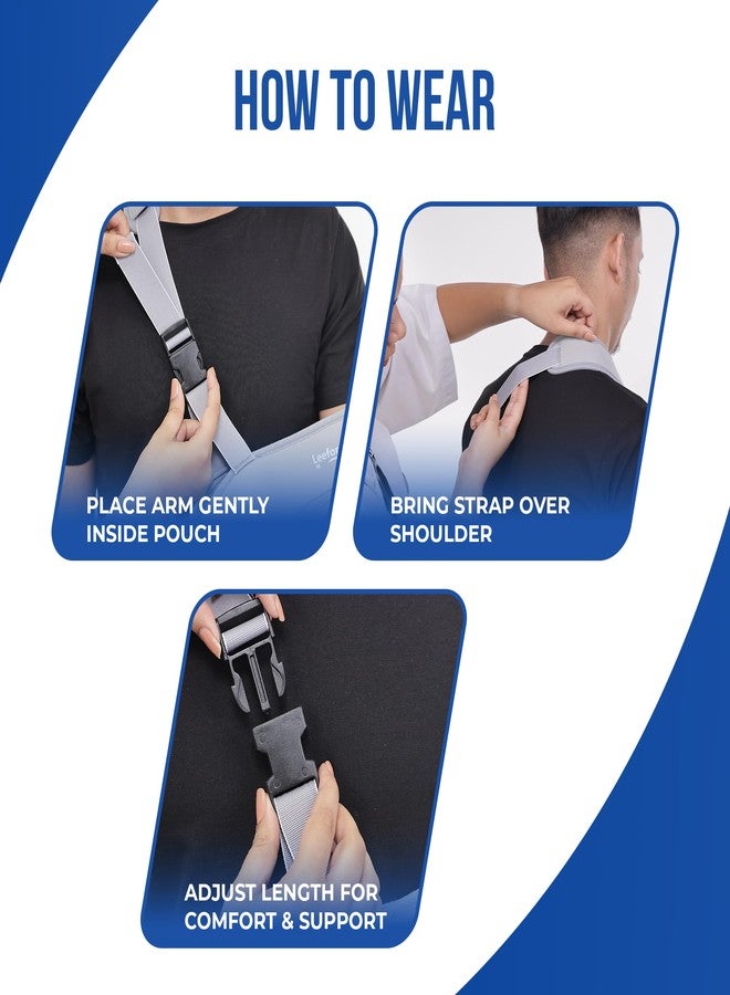 Leeford Ortho Baggy Arm Sling Pouch for Plaster Shoulder, Forearm and Arm Support | Fracture Support Belt | Adjustable, Lightweight, Breathable Orthopedic Arm Sling (L) - Image 5