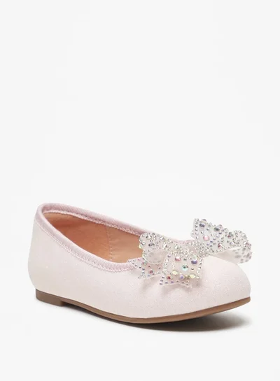 JUNIORS Girls Bow Accent Slip-On Ballerina Shoes