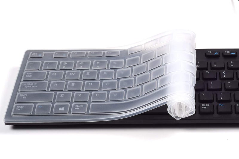iKammo Color Keyboard Cover Skins Compatible with Dell KB216 KM636 Wired Keyboard & Dell Optiplex 5250 3050 3240 5460 7450 7050 & Dell Inspiron AIO 3475/3670/3477 All-in one Desktop Cover Skins(Rainbow) - Image 3