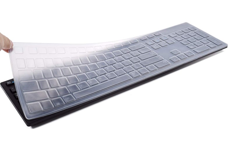iKammo Color Keyboard Cover Skins Compatible with Dell KB216 KM636 Wired Keyboard & Dell Optiplex 5250 3050 3240 5460 7450 7050 & Dell Inspiron AIO 3475/3670/3477 All-in one Desktop Cover Skins(Rainbow) - Image 1